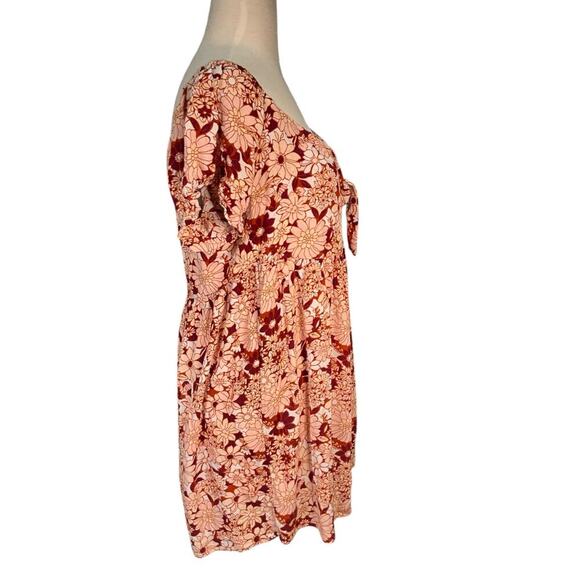 Volcom Women's Goovestone Printed Short Babydoll Dress Dark Clay Size XL/12 - Picture 7 of 12